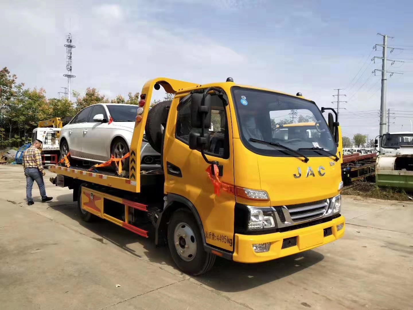 國六江淮藍牌一拖二清障車